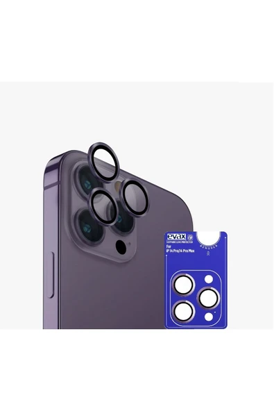 EVAX  (ARMOR LENS) Iphone 14 Pro Max / 14 Pro Uyumlu Kristal Safir Kamera Lens Koruyucu Sökme &takma