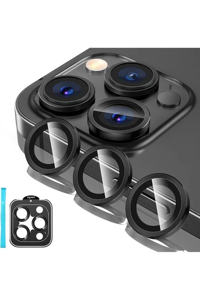EVAX  (SAFİR) Iphone 15 Pro Max / 15 Pro Uyumlu Safir Kamera Lens Koruyucu Takma Aparatlı Kolay Kurulum