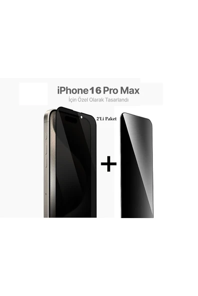 EVAX  (2'Lİ GUARD HAYALET) Iphone 16 Pro Max Uyumlu Hayalet Tam Kaplayan Guard Serisi Cam Ekran Koruyucu - 3
