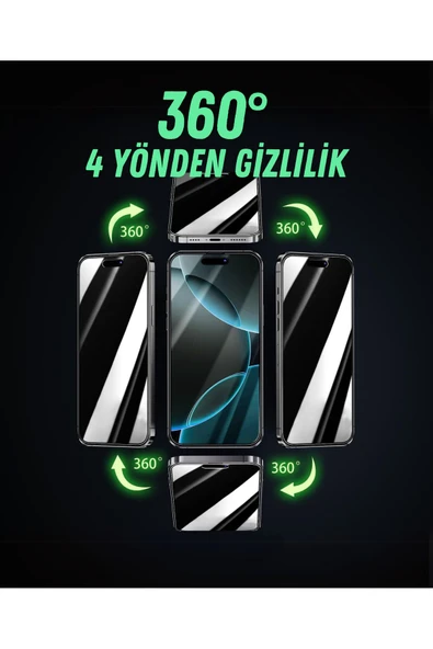 EVAX  (360° HAYALET) iPhone 16 Pro Max Uyumlu 360° 4 Yönden Görünmez Hayalet ESD Tam Cam Ekran Koruyucu - 2