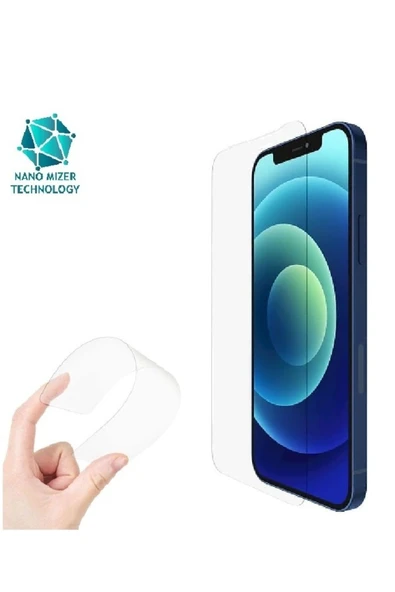 EVAX  (ESNEK NANO CAM) iPhone 12 / 12 Pro Uyumlu Ultra İnce Darbe Korumalı Esnek Nano Ekran Koruyucu