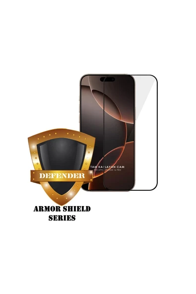 EVAX  (ARMOR TAM) Iphone 16 Pro Uyumlu Tam Kaplayan Hizalama Aparatlı Armor Serisi Cam Ekran Koruyucu