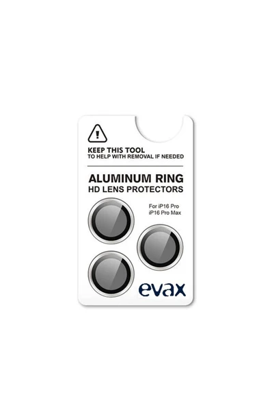 EVAX  (ARMOR LENS) Iphone 16 Pro Max / 16 Pro Uyumlu Armor Safir Beyaz Titanyum Kamera Lens Koruyucu