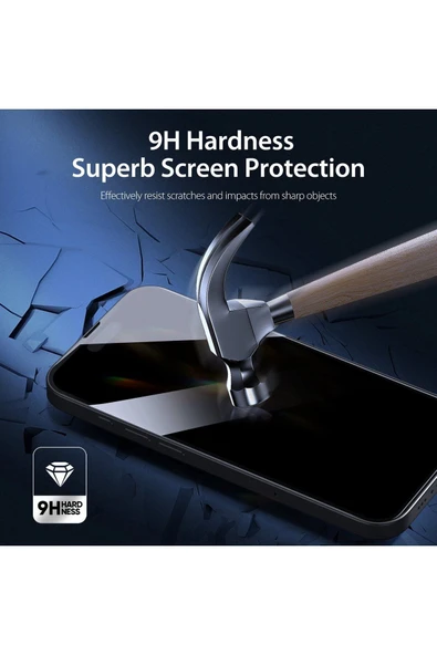 EVAX  (GUARD HAYALET) Iphone 15 Pro Uyumlu Hayalet Özellikli Tam Kaplayan Guard Serisi Cam Ekran Koruyucu - 4