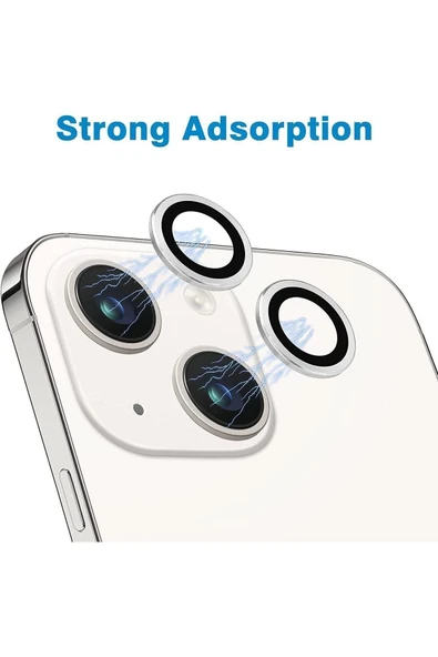 EVAX  (METAL LENS) Iphone 13/13 Mini Uyumlu Kamera Koruyucu Lens Mercek Metal Çerçeveli 2li Set - 2