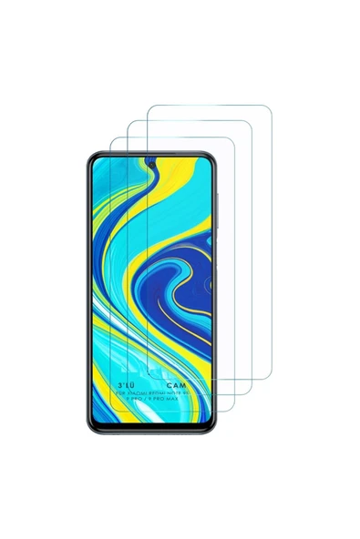 EVAX  3'lü Paket Redmi Note 9 Pro Uyumlu Temperli HD+ Cam Ekran Koruyucu (3'lü Paket)