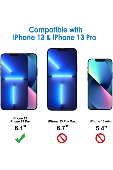 EVAX  3'lü Paket iPhone 13 Pro Uyumlu Temperli HD+ Cam Ekran Koruyucu (3'lü Paket) - 2