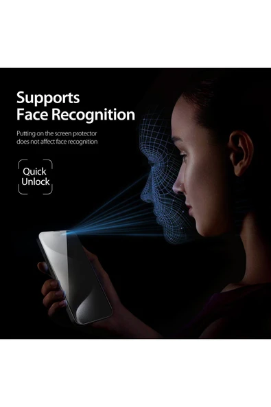 EVAX  (GUARD HAYALET) Iphone 15 Pro Uyumlu Hayalet Özellikli Tam Kaplayan Guard Serisi Cam Ekran Koruyucu - 3