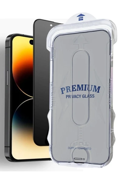 EVAX  (MAGICBOX HAYALET) iPhone 14 Pro Uyumlu Hayalet Özellikli Kolay Kurulum Aparatlı Cam Ekran Koruyucu