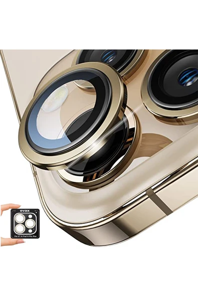 EVAX  (SAFİR) Iphone 14 Pro Max / 14 Pro Uyumlu Safir Kamera Lens Koruyucu Takma Aparatlı Kolay Kurulum