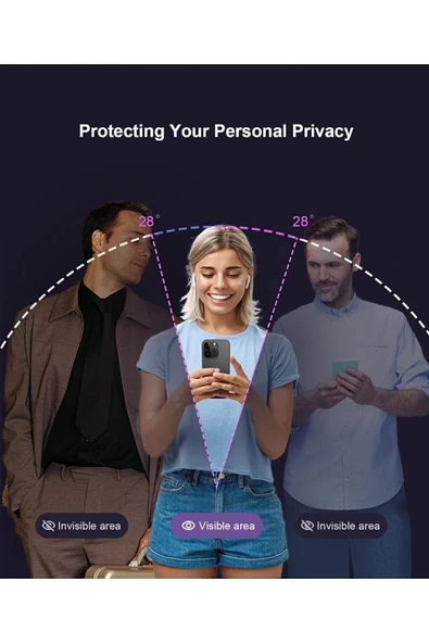EVAX  (3'LÜ GUARD HAYALET) Iphone 15 Pro Max Uyumlu Hayalet Tam Kaplayan Guard Cam Ekran Koruyucu (3 ADET) - 3