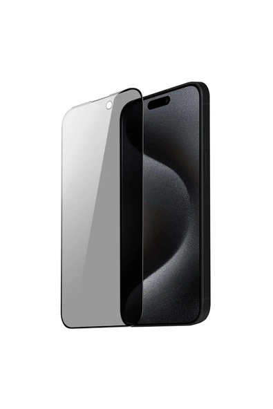 EVAX  (GUARD HAYALET) Iphone 15 Pro Uyumlu Hayalet Özellikli Tam Kaplayan Guard Serisi Cam Ekran Koruyucu