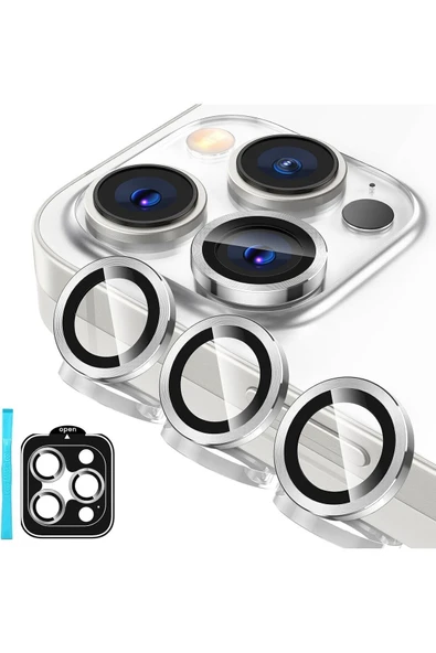 EVAX  (SAFİR) Iphone 15 Pro Max / 15 Pro Uyumlu Safir Kamera Lens Koruyucu Takma Aparatlı Kolay Kurulum