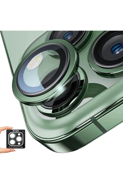 EVAX  (SAFIR) Iphone 13 Pro Max / 13 Pro Uyumlu Safir Kamera Lens Koruyucu Takma Aparatlı Kolay Kurulum
