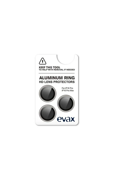 EVAX (ARMOR LENS) Iphone 16 Pro Max / 16 Pro Uyumlu Armor Safir Natürel Titanyum Kamera Lens Koruyucu