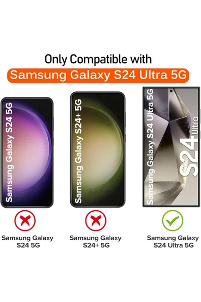 EVAX  (2 CAM + 1 KILIF) Samsung Garaxy S24 ULTRA Uyumlu 1 Şeffaf Silikon Kılıf + 2 Cam Ekran Koruyucu - 6