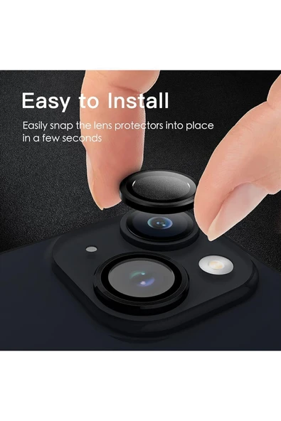 EVAX (METAL LENS) Iphone 13/13 Mini Uyumlu Kamera Koruyucu Lens Mercek Metal Çerçeveli 2li Set - 2