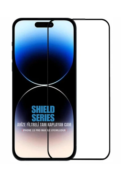 EVAX  iPhone 15 Pro Max ile Uyumlu 6D Tam Kaplayan 9H Temperli ESD Anti-Statik HD+ Cam Ekran Koruyucu