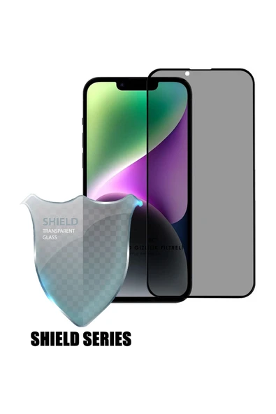 EVAX  (SHIELD HAYALET) iPhone 14 Uyumlu Hayalet Tam Kaplayan Shield Serisi Cam Ekran Koruyucu