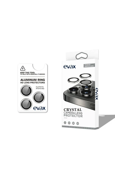 EVAX  (ARMOR LENS) Iphone 16 Pro Max / 16 Pro Uyumlu Armor Safir Beyaz Titanyum Kamera Lens Koruyucu - 2