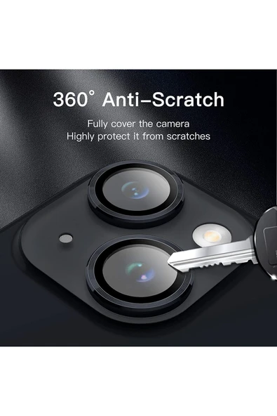 EVAX (METAL LENS) Iphone 13/13 Mini Uyumlu Kamera Koruyucu Lens Mercek Metal Çerçeveli 2li Set - 3