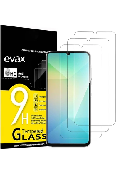 EVAX  3'lü Paket Samsung A06 Uyumlu Temperli HD+ Cam Ekran Koruyucu (3'lü Paket)