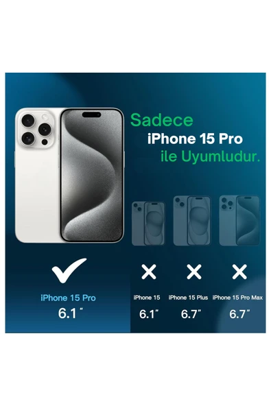 EVAX  iPhone 15 Pro ile Uyumlu 6D Tam Kaplayan 9H Temperli ESD Anti-Statik HD+ Cam Ekran Koruyucu - 2