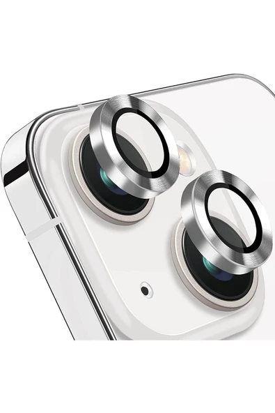 EVAX (METAL LENS) Iphone 13/13 Mini Uyumlu Kamera Koruyucu Lens Mercek Metal Çerçeveli 2li Set