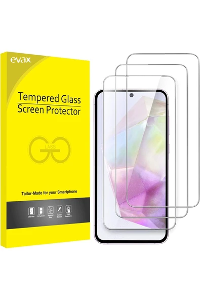 EVAX  3'lü Paket Samsung A35 Uyumlu Temperli HD+ Cam Ekran Koruyucu (3'lü Paket)