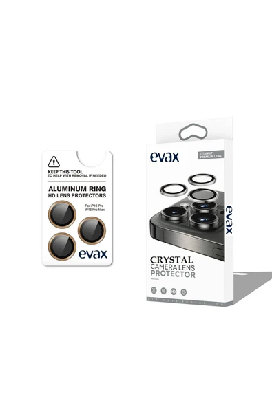 EVAX  (ARMOR LENS) Iphone 16 Pro Max / 16 Pro Uyumlu Armor Safir Çöl Titanyum Kamera Lens Koruyucu - 2