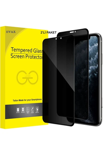 EVAX  2'li Hayalet iPhone 11 Pro Max / Xs Max Uyumlu Hayalet ESD ANTİ-STATİK Cam Ekran Koruyucu (2'li)