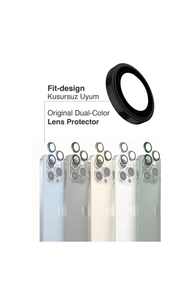 EVAX  (SAFIR) Iphone 13 Pro Max / 13 Pro Uyumlu Safir Kamera Lens Koruyucu Takma Aparatlı Kolay Kurulum - 3