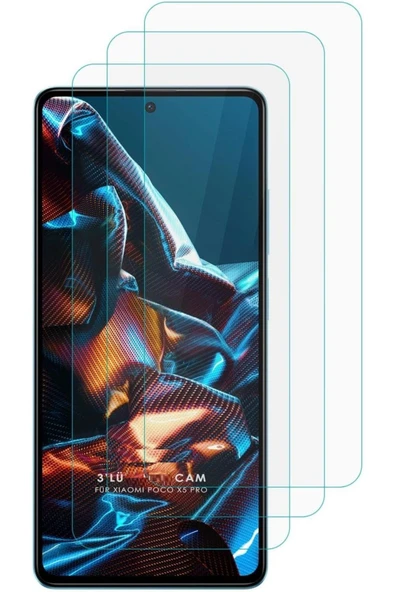 EVAX  3'lü Paket Poco X5 Pro 5g Uyumlu Temperli Hd Cam Ekran Koruyucu (3'LÜ PAKET)