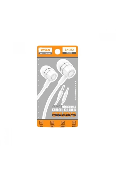 EVAX Mikrofonlu Kablolu Stereo Kulaklık 3.5 mm Jack Girişli