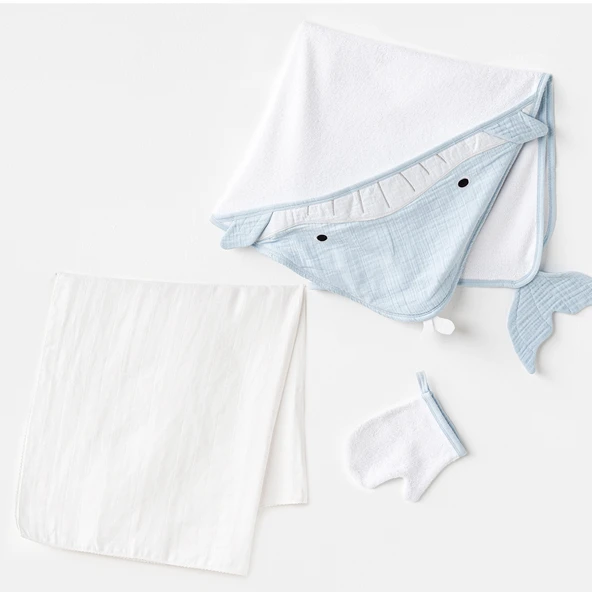 Erkek bebek  2li havlu ve muslin