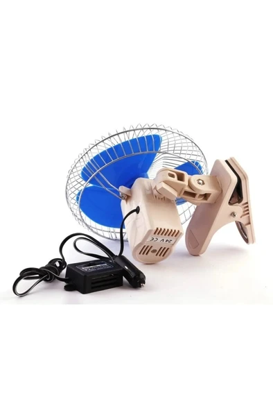 24V Tır Kamyon Araç İçİ Oto Vantilatör 10 İnch Mandallı 2 Kademeli 0402 - 4