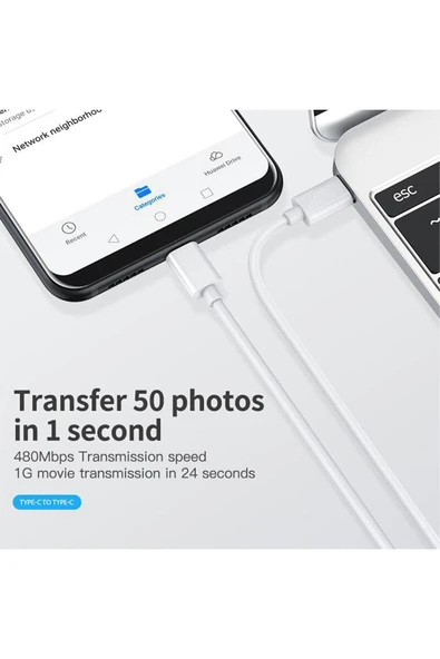 EVAX  Samsung/apple/xiaomi/huawei Uyumlu Pd Usb-c To Usb-c Kablo - 4