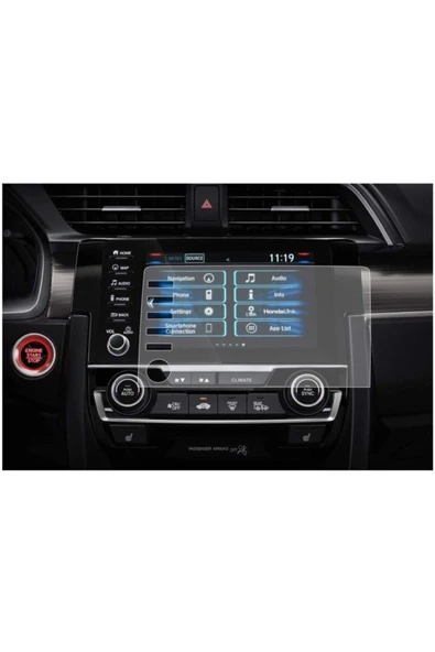 Honda Civic Fc5 Makyajlı Kasa Multimedya Ekran Koruyucu Film 2019-2022 Nano Ekran Koruyucu - 2