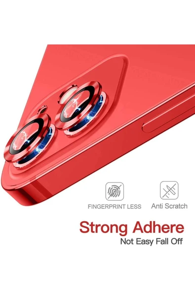 EVAX  Iphone 11/12/12 Mini Uyumlu Kamera Koruyucu Lens Mercek Metal Çerçeveli 2li Set - 3