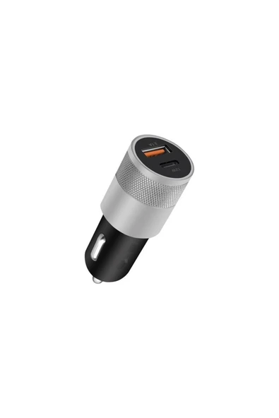 EVAX  PD ARAÇ METAL ŞARJ ALETİ 15W PD (TYPE-C) ÇIKIŞ + 3.1A USB ÇIKIŞ