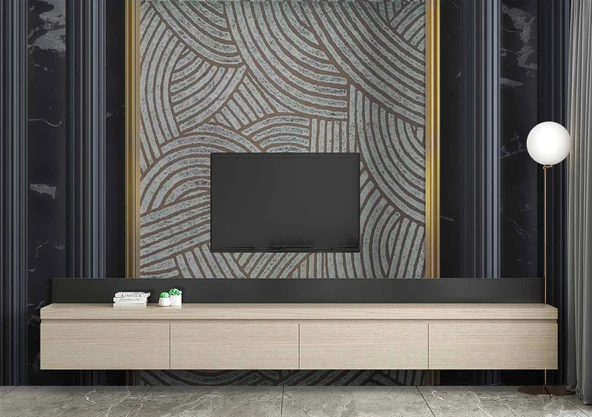 3 Boyutlu Siyah Sütun Duvar Kağıdı Baskı - 3