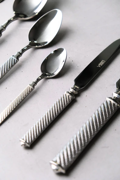 Lugga Linda Sade Çatal Kaşık Bıçak Takımı 12 Kişilik 84 Parça - 7