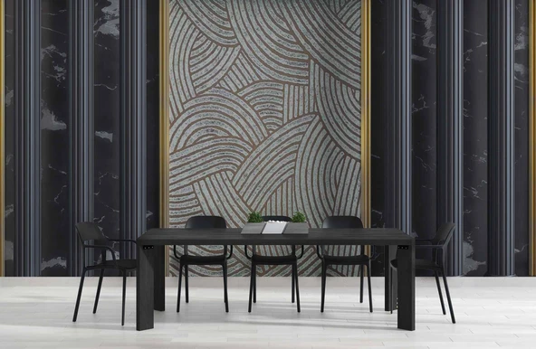 3 Boyutlu Siyah Sütun Duvar Kağıdı Baskı - 5