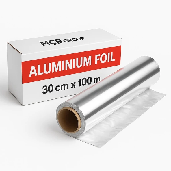 100 METRE x 30 Cm Alüminyum Folyo Gıdaya Uygun Catering ve Ev Kullanımına Uygun Dayanıklı Rulo Folyo