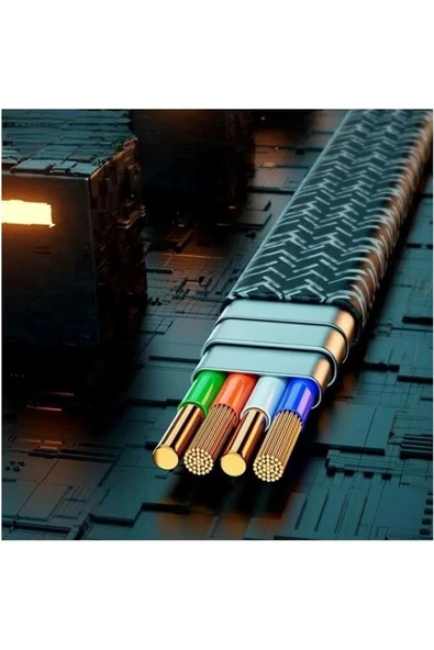 EVAX 4’lü 2in2 1.5mt Data ve Şarj Kablosu Kablosu Type-C Lightning Bir Arada - 8