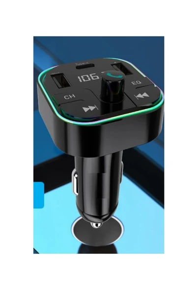EVAX  Araç İçin Bluetooth FM Modulator (Transmitter) Çakmaklık 20W PD Şarj