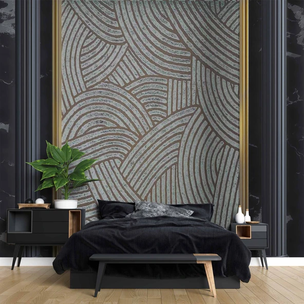 3 Boyutlu Siyah Sütun Duvar Kağıdı Baskı - 2