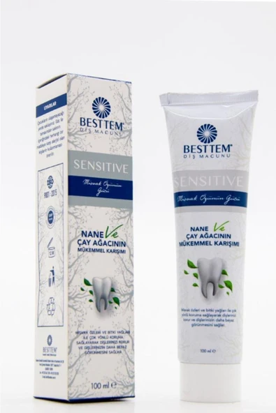 BESTTEM ÇAY AĞAÇLI MİSVAK ÖZLÜ DİŞ MACUNU 100ML YERLİ ÜRETİM NANE ÖZLÜ LEKE ÖNLEYİCİ HELAL SERTİFİKA - 5