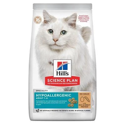 Hill's SCIENCE PLAN Hypoallergenic Yumurta ve Böcek Proteinli Yetişkin Kedi Maması 7 Kg
