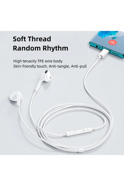 EVAX  15 Pro Max / 15 Pro / 15 Plus / 15 Uyumlu Type-c Stereo Mikrofonlu Kulaklık - 5